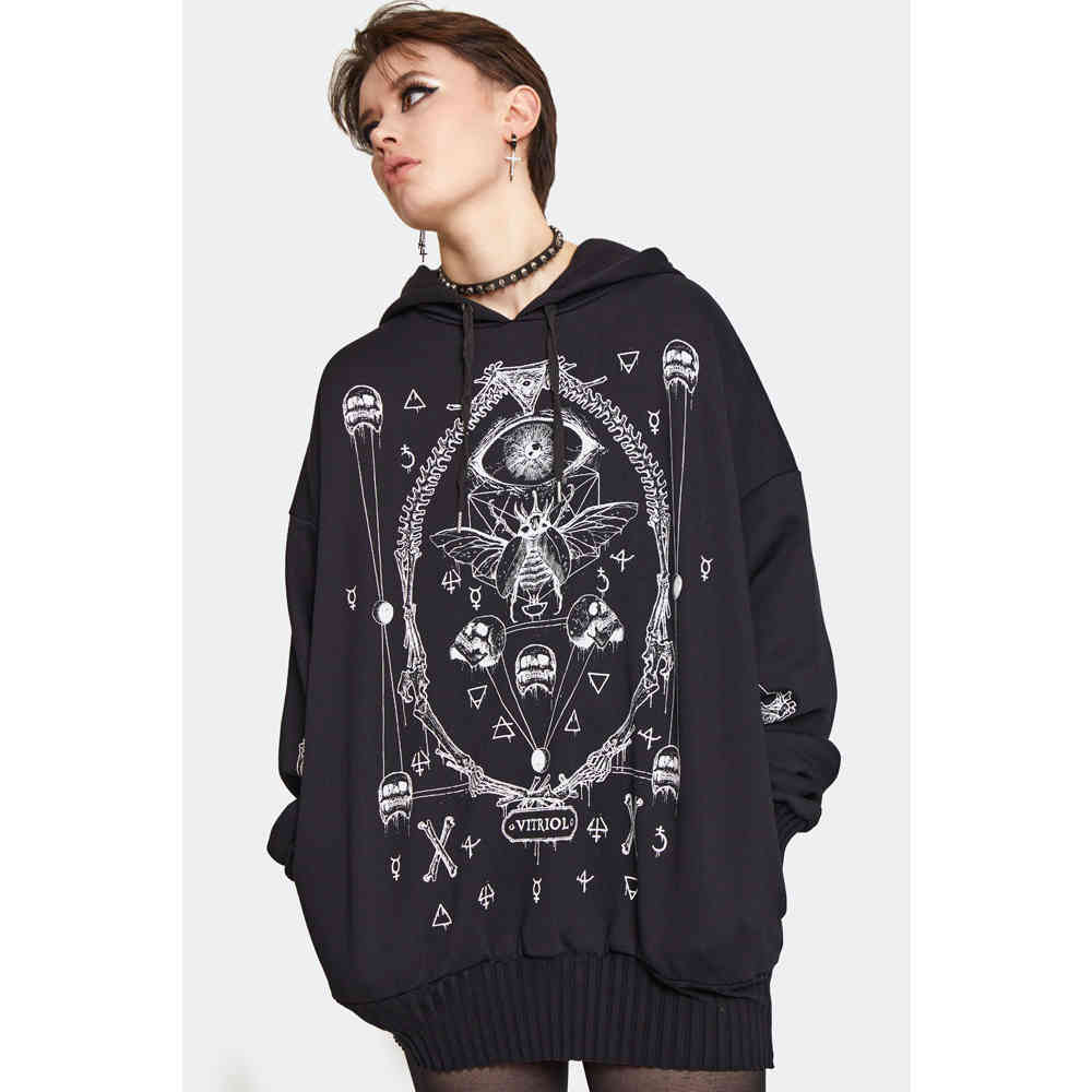 Jawbreaker - Vitriol Print Oversized Hoodie/trui - Zwart